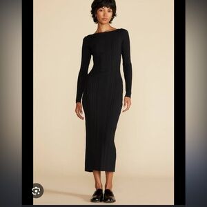 Amour Vert Ribbed Black Dress, NWT M